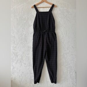 albion black windowpane jumpsuit small